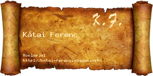 Kátai Ferenc névjegykártya