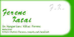 ferenc katai business card